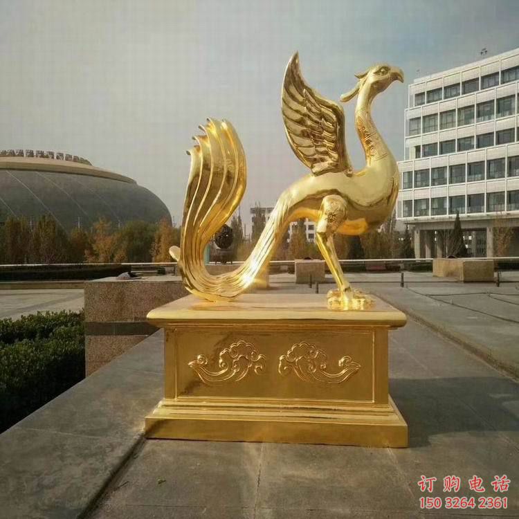 廣場(chǎng)朱雀銅雕廠家 青銅動(dòng)物銅雕