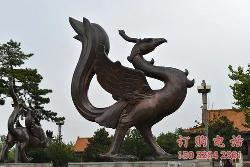 青銅朱雀銅雕廠家 公園動(dòng)物銅雕