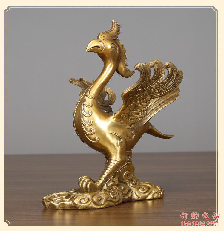 黃銅朱雀銅雕 仿古動(dòng)物銅雕廠