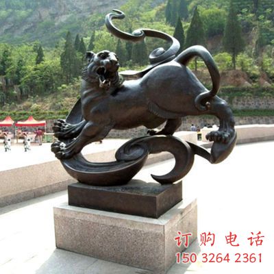 公園白虎銅雕廠家 街頭動(dòng)物銅雕