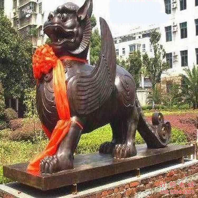 仿古白虎銅雕廠家 彩繪動(dòng)物銅雕