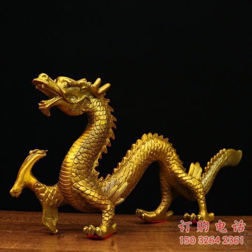 仿古青龍銅雕廠家 彩繪動(dòng)物銅雕