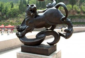公園白虎銅雕廠家 街頭動物銅雕