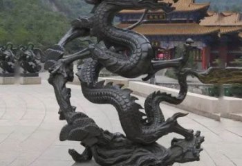 公園青龍銅雕廠家 街頭動物銅雕
