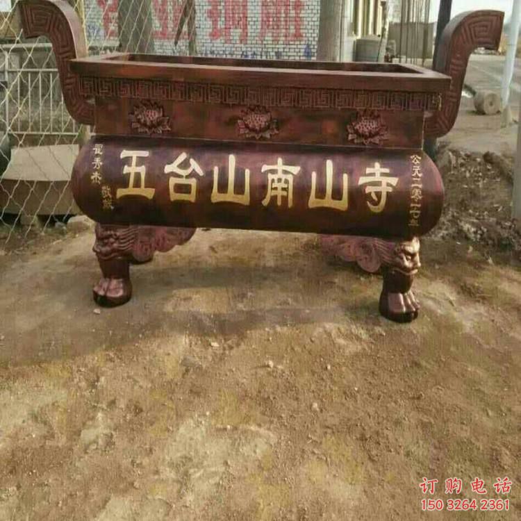 仿古香爐銅雕廠家 彩繪工藝品銅雕