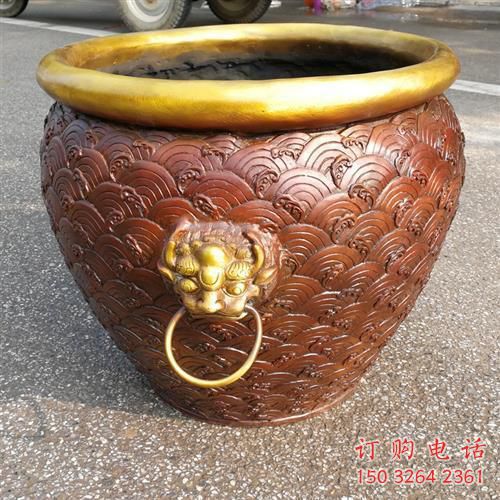 彩繪缸銅雕廠家 仿古工藝品銅雕