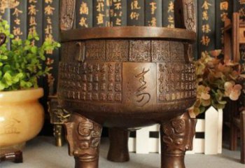 仿古方鼎銅雕廠家 彩繪工藝品銅雕