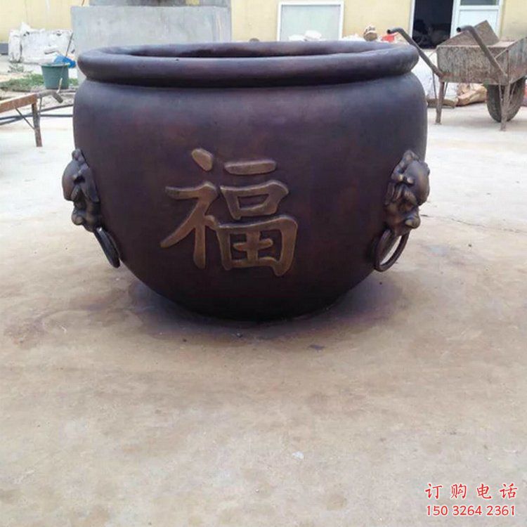 園林缸銅雕廠家 青銅工藝品銅雕