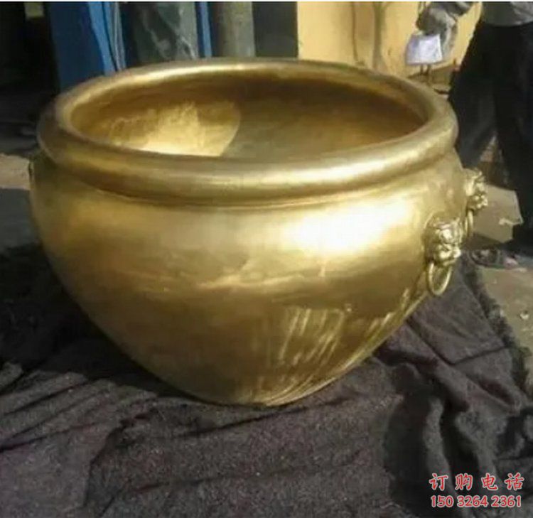 抽象缸銅雕廠家 辦公室工藝品銅雕