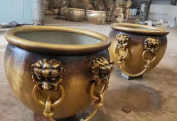 仿古缸銅雕廠家 彩繪工藝品銅雕