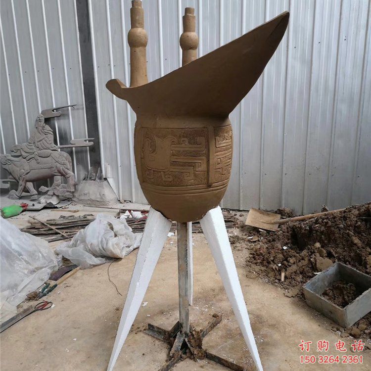 抽象酒杯銅雕廠家 辦公室工藝品銅雕