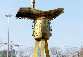 青銅酒杯銅雕廠家 公園工藝品銅雕