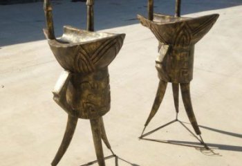 城市酒杯銅雕廠家 黃銅工藝品銅雕