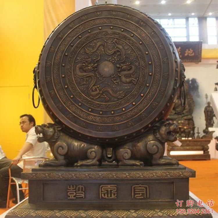 黃銅銅鼓銅雕廠家 仿古工藝品銅雕
