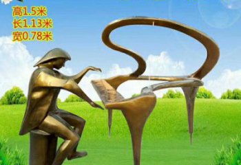 紫銅鋼琴銅雕廠家 仿古工藝品銅雕