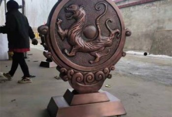 紫銅銅鼓銅雕廠家 仿古工藝品銅雕