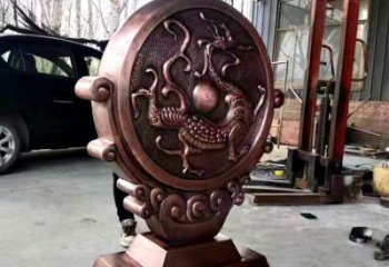 彩繪銅鼓銅雕廠家 仿古工藝品銅雕