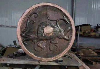 仿古銅鼓銅雕廠家 彩繪工藝品銅雕
