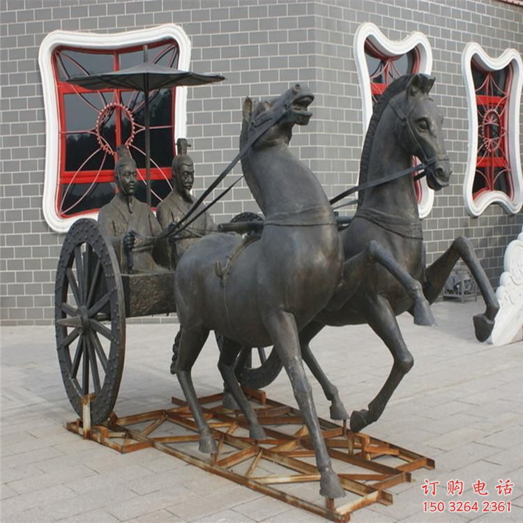 青銅戰(zhàn)車銅雕廠家 公園工藝品銅雕