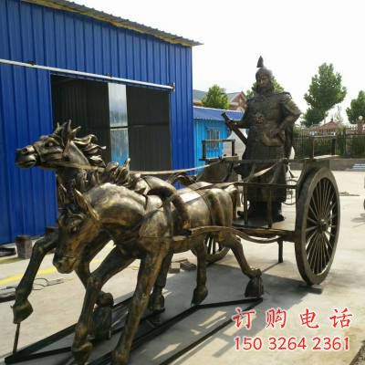 紫銅戰(zhàn)車銅雕廠家 仿古工藝品銅雕