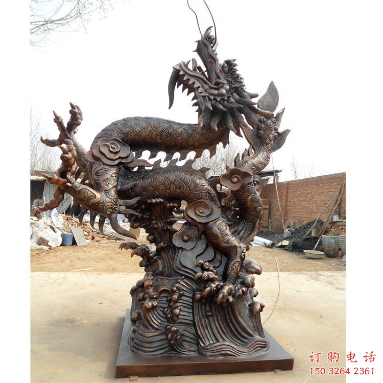 紫銅龍鳳銅雕廠家 仿古工藝品銅雕