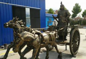紫銅戰(zhàn)車銅雕廠家 仿古工藝品銅雕