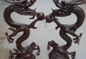 彩繪龍鳳銅雕廠家 仿古工藝品銅雕