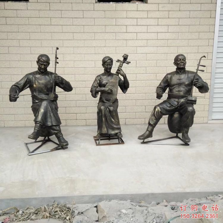 公園琵琶銅雕廠家 街頭工藝品銅雕