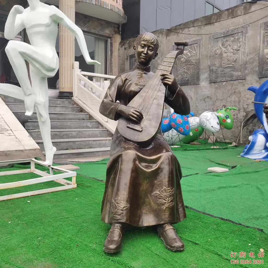 黃銅琵琶銅雕廠家 仿古工藝品銅雕