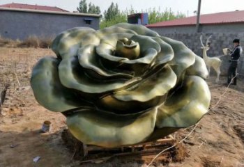 仿古玫瑰花銅雕廠家 彩繪工藝品花朵銅雕