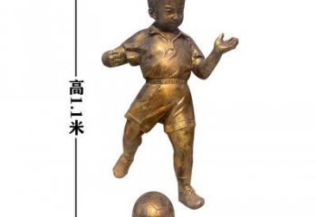 彩繪足球銅雕廠家 仿古工藝品銅雕