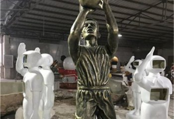 別墅籃球銅雕廠家 公園工藝品銅雕