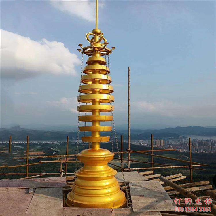 彩繪塔銅雕廠家 仿古工藝品銅雕