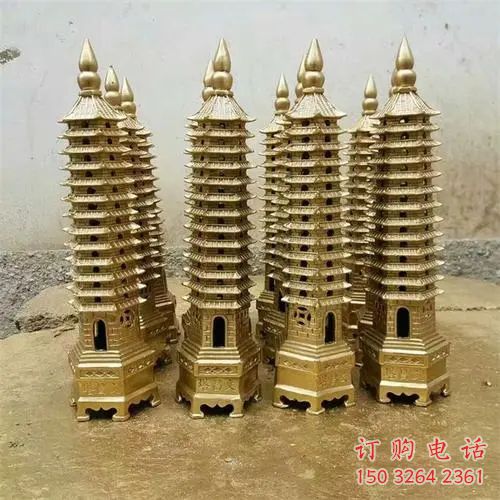 紫銅佛塔銅雕廠家 仿古工藝品銅雕