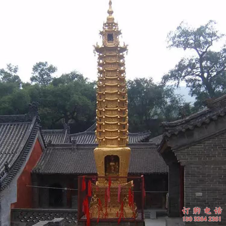 辦公室佛塔銅雕廠家 黃銅工藝品銅雕