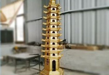 仿古佛塔銅雕廠家 彩繪工藝品銅雕
