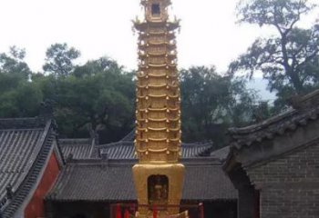 辦公室佛塔銅雕廠家 黃銅工藝品銅雕