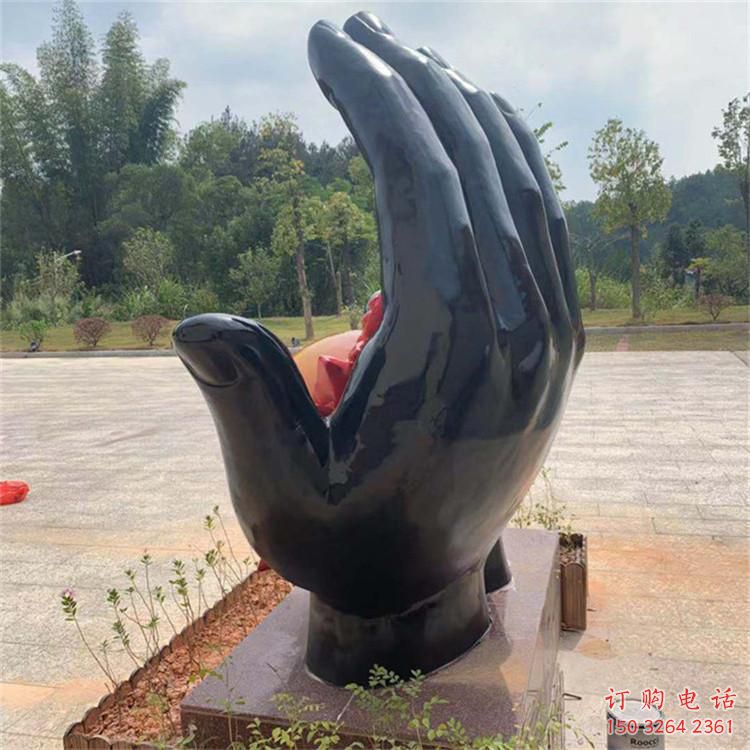 廣場(chǎng)手掌銅雕廠家 青銅工藝品銅雕