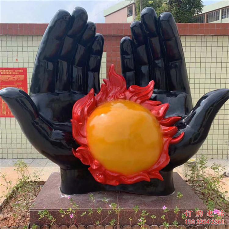 青銅手掌銅雕廠家 公園工藝品銅雕
