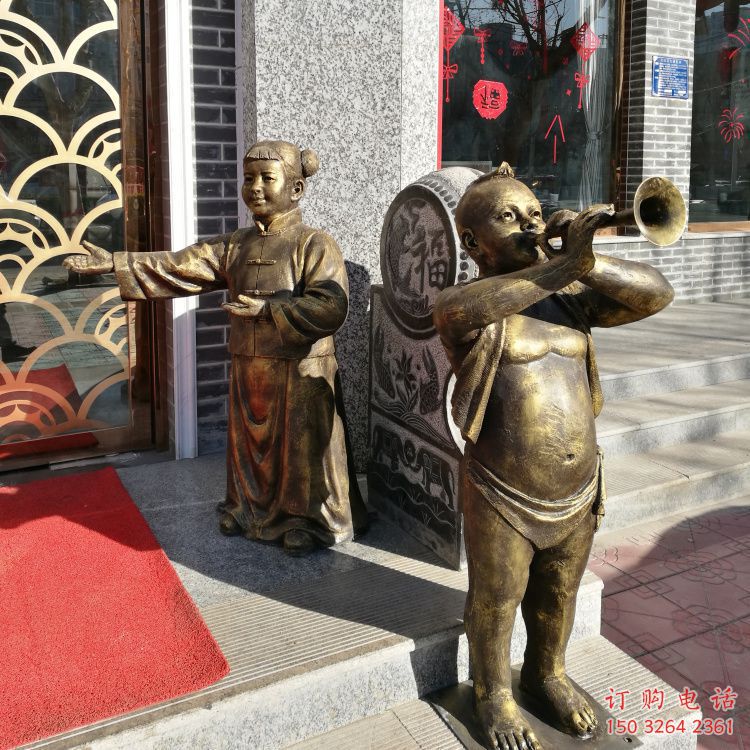 園林嗩吶銅雕廠家 青銅工藝品銅雕