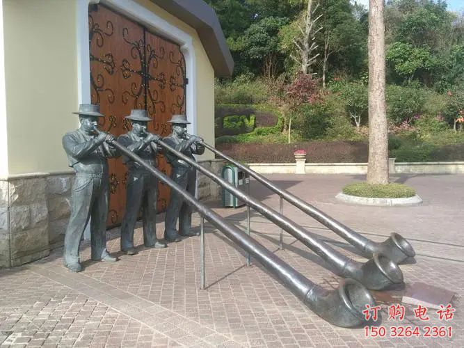 公園嗩吶銅雕廠家 街頭工藝品銅雕