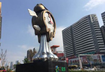 公園時(shí)鐘銅雕廠家 街頭工藝品銅雕