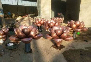 蓮花銅雕廠家 抽象工藝品銅雕