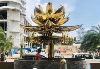 別墅蓮花銅雕廠家 公園工藝品銅雕