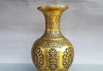 仿古瓶子銅雕廠家 彩繪工藝品銅雕