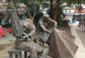 青銅雨傘銅雕廠家 公園工藝品銅雕