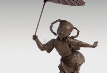 紫銅雨傘銅雕廠家 仿古工藝品銅雕