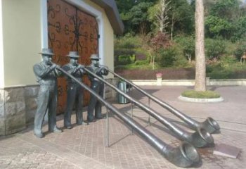 公園嗩吶銅雕廠家 街頭工藝品銅雕