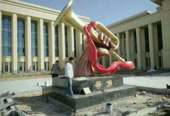 黃銅嗩吶銅雕廠家 仿古工藝品銅雕