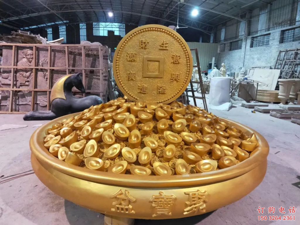 廣場(chǎng)聚寶盆銅雕廠家 青銅工藝品銅雕